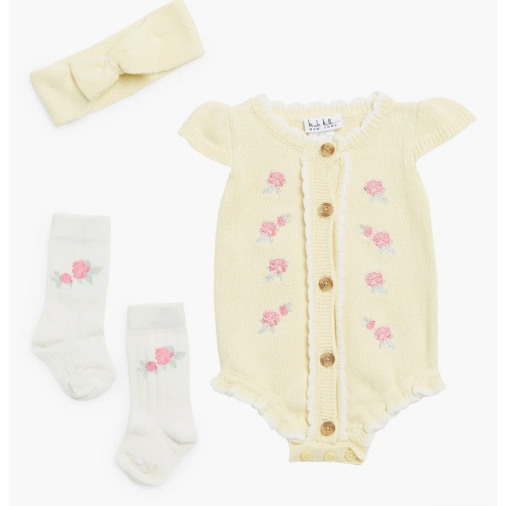 31. NWOT Nicole Miller Yellow and Pink Floral Bodysuit